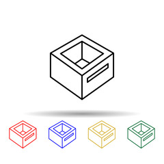 box with a hole multi color style icon. Simple thin line, outline vector of web icons for ui and ux, website or mobile application