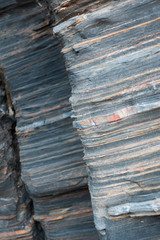 Details on schist rocks at Praia do Amado beach, in Portugal