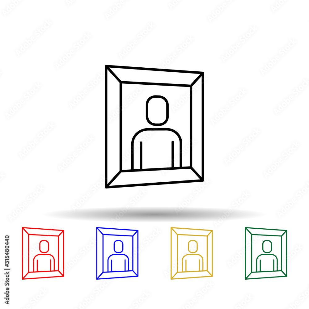 Poster picture of a man multi color style icon. simple thin line, outline vector of web icons for ui and ux