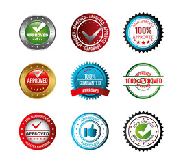 set of seal quality icons vector illustration design