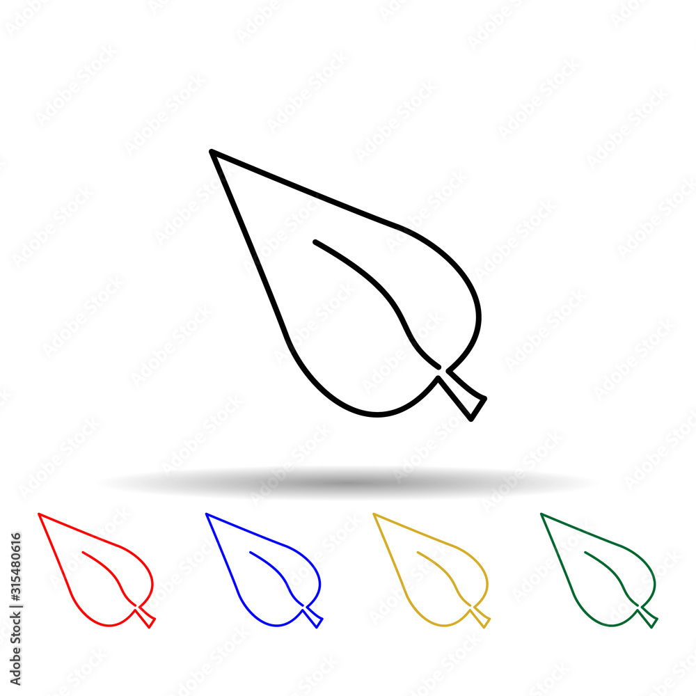 Poster tree leaf multi color style icon. simple thin line, outline vector of web icons for ui and ux, websi