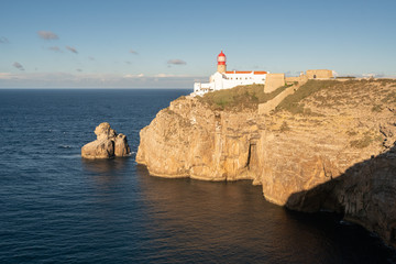 Farol do Cabo de Sao Vicente Lighthouse in Sagres, Portugal