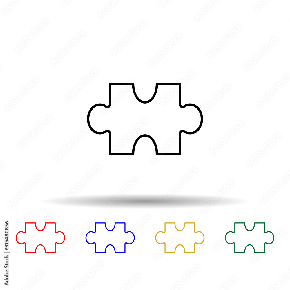 Poster puzzle multi color style icon. simple thin line, outline vector of web icons for ui and ux, website 
