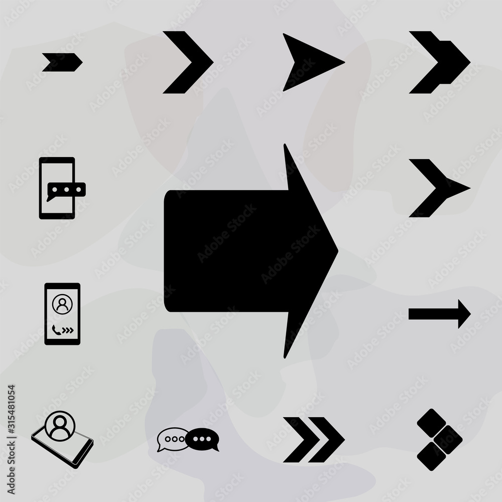 Aufkleber bold arrow on the right icon. web icons universal set for web and mobile
