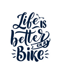 Lettering slogan about bicycle for poster, print and t shirt design. Save nature quote. Vector illustration