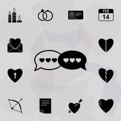 Bubbles conversation of lovers icon. Web icons universal set for web and mobile