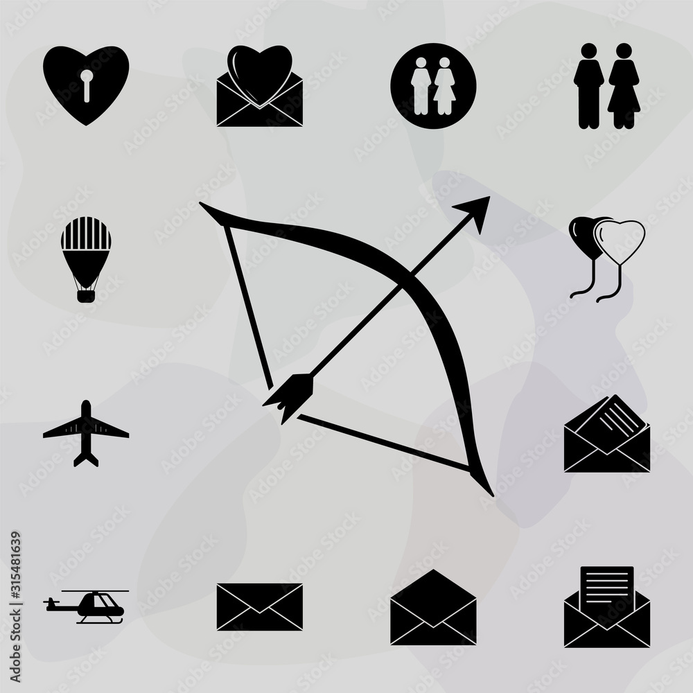 Poster bow and arrow icon. web icons universal set for web and mobile