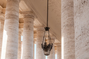 St Peter's Square in Vatican Rome built by Gian Lorenzo Bernini. Italy.