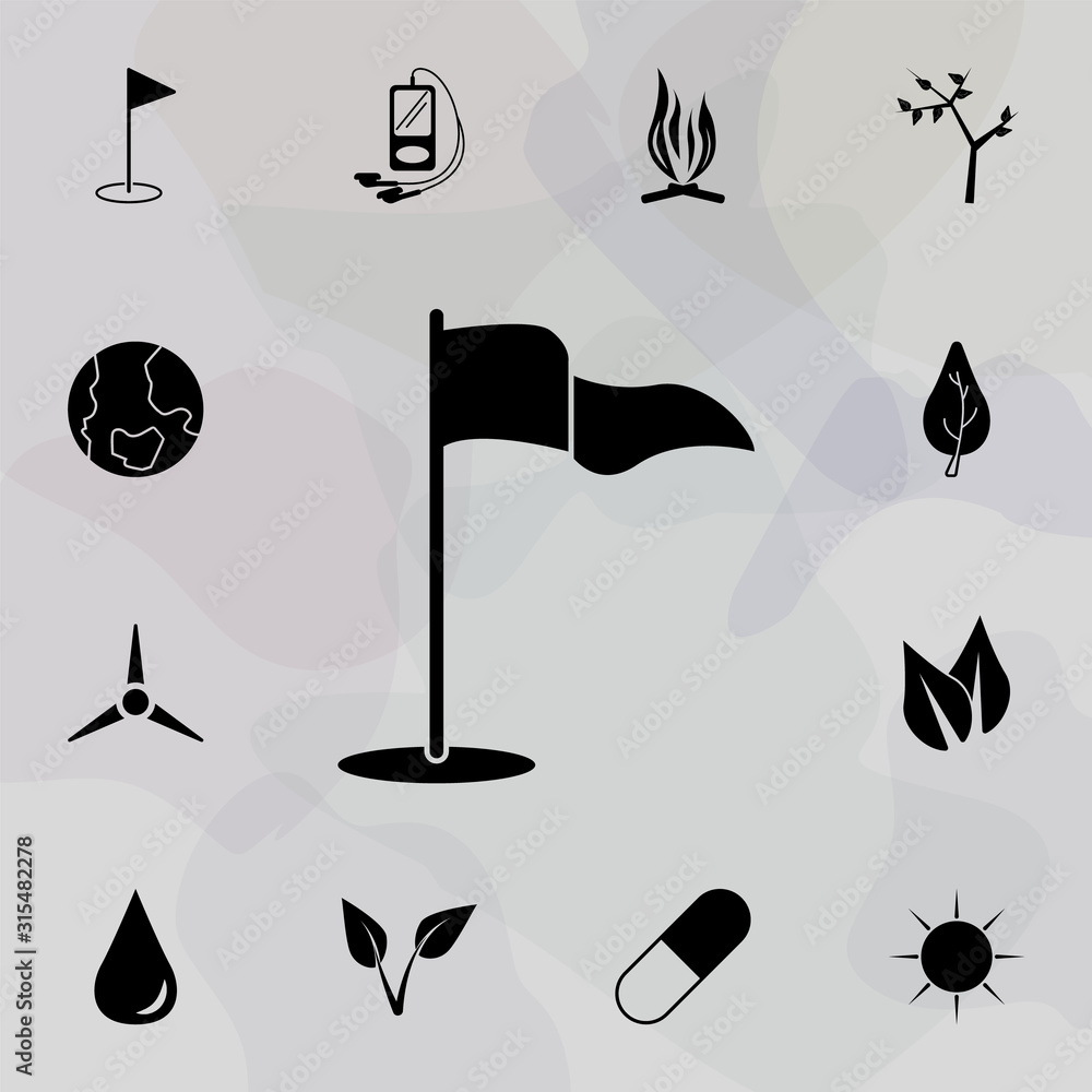 Aufkleber golf flag icon. web icons universal set for web and mobile