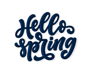 Spring time lettering greeting card. Fun season slogan. Typography poster or banner for promotion and sale design. Calligraphy print. Vector