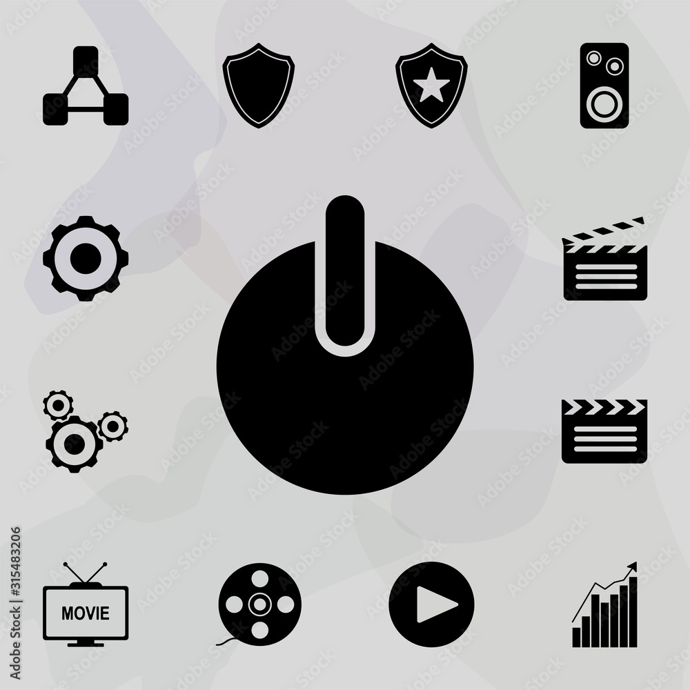 Poster power button icon. web icons universal set for web and mobile