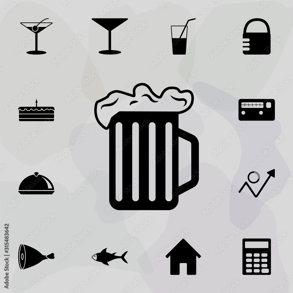 Poster beer mug with foam icon. web icons universal set for web and mobile