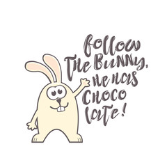Easter greeting card with rabbit and text