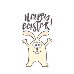 Easter greeting card with rabbit and text