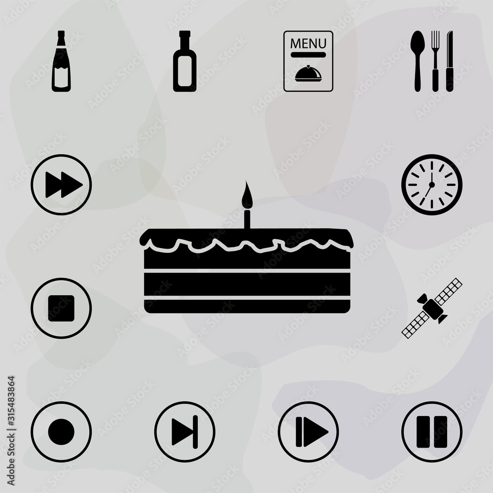 Poster cake with a candle icon. web icons universal set for web and mobile