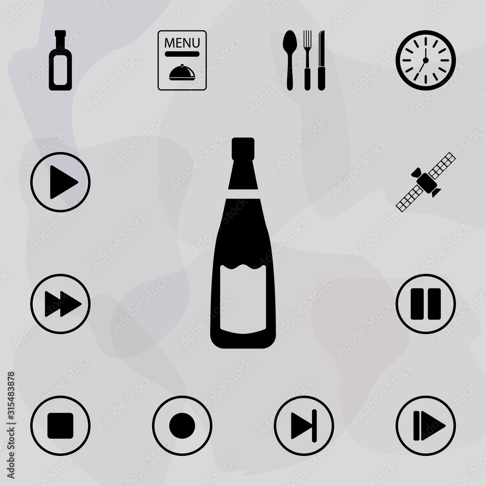 Poster a bottle of champagne icon. web icons universal set for web and mobile