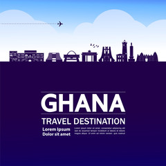 Naklejka premium Ghana travel destination grand vector illustration. 