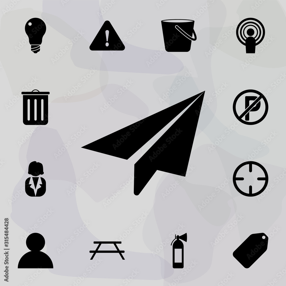 Aufkleber paper airplane icon. web icons universal set for web and mobile