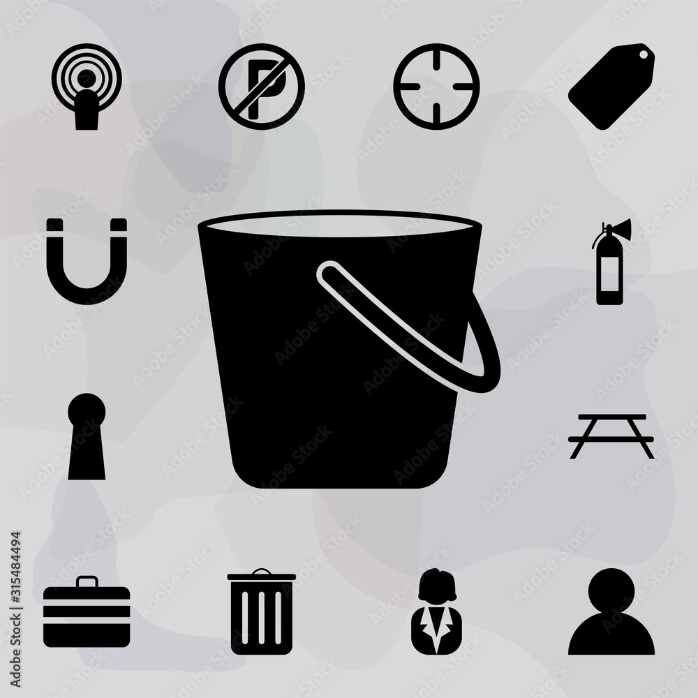 Aufkleber bucket icon. web icons universal set for web and mobile