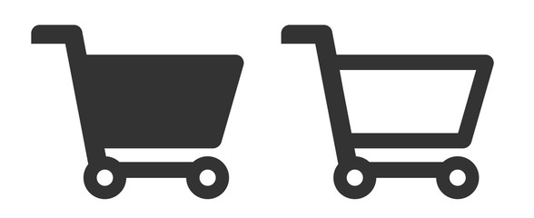 Full and empty shopping cart symbol icon