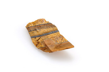 Mineral tiger eye on a white background.