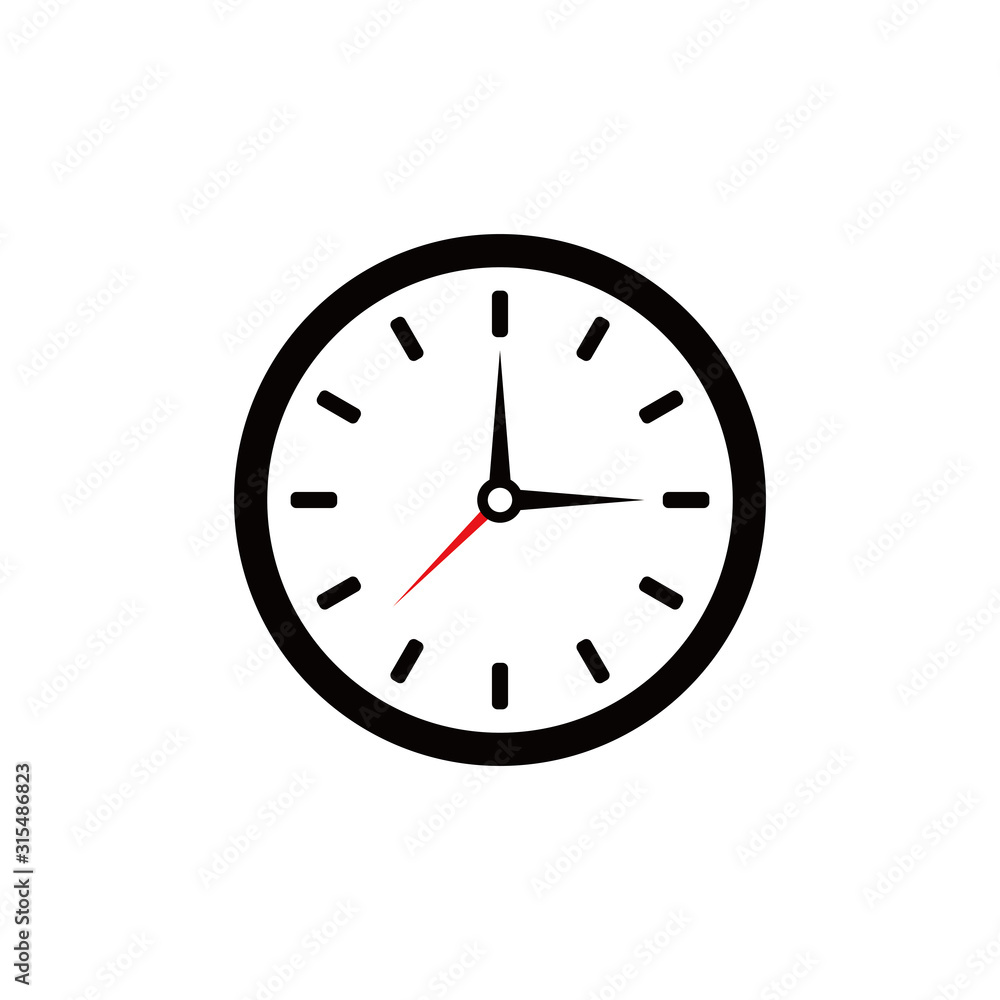 Poster vector clock illustration. clock with arrows showing the time.