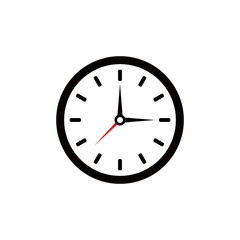 Vector clock illustration. Clock with Arrows showing the time.