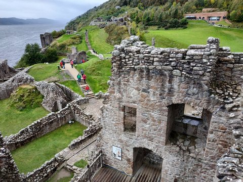Casual view on the Invergordon castle at Scotland in cloudy weather
