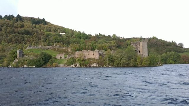 Casual view on the Invergordon castle at Scotland in cloudy weather