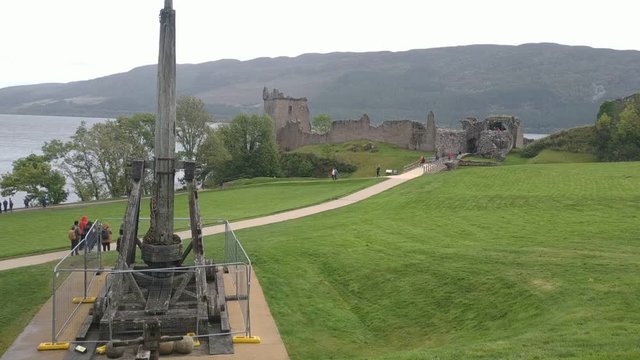 Casual view on the Invergordon castle at Scotland in cloudy weather