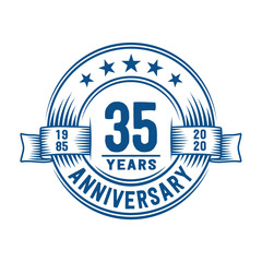 Fototapeta premium 35 years logo design template. 35th anniversary vector and illustration.