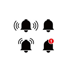 Social Media Notification bell icons. New message. Bell icons with the different status. Vector illustration