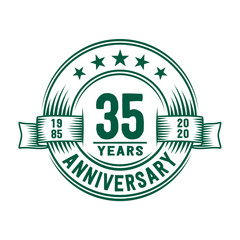 Fototapeta premium 35 years logo design template. 35th anniversary vector and illustration.