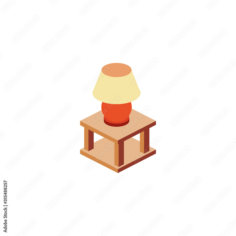 Poster Isolated home lamp over table vector design