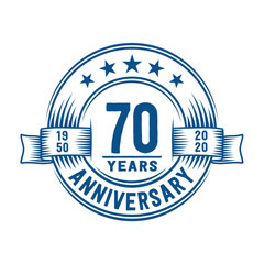 70 years logo design template. 70th anniversary vector and illustration.
