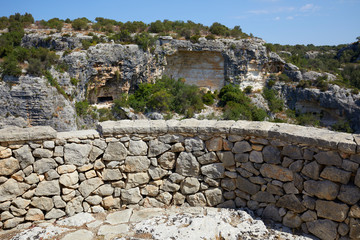 The archeological site of Cave of Ispica, Sicily, Italy