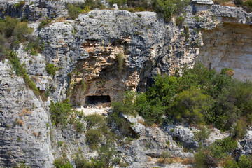 The archeological site of Cave of Ispica, Sicily, Italy