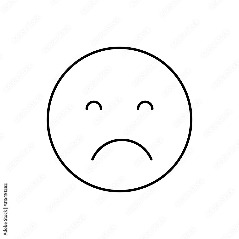 Poster sad, emotions icon. simple line, outline vector expression of mood icons for ui and ux, website or m
