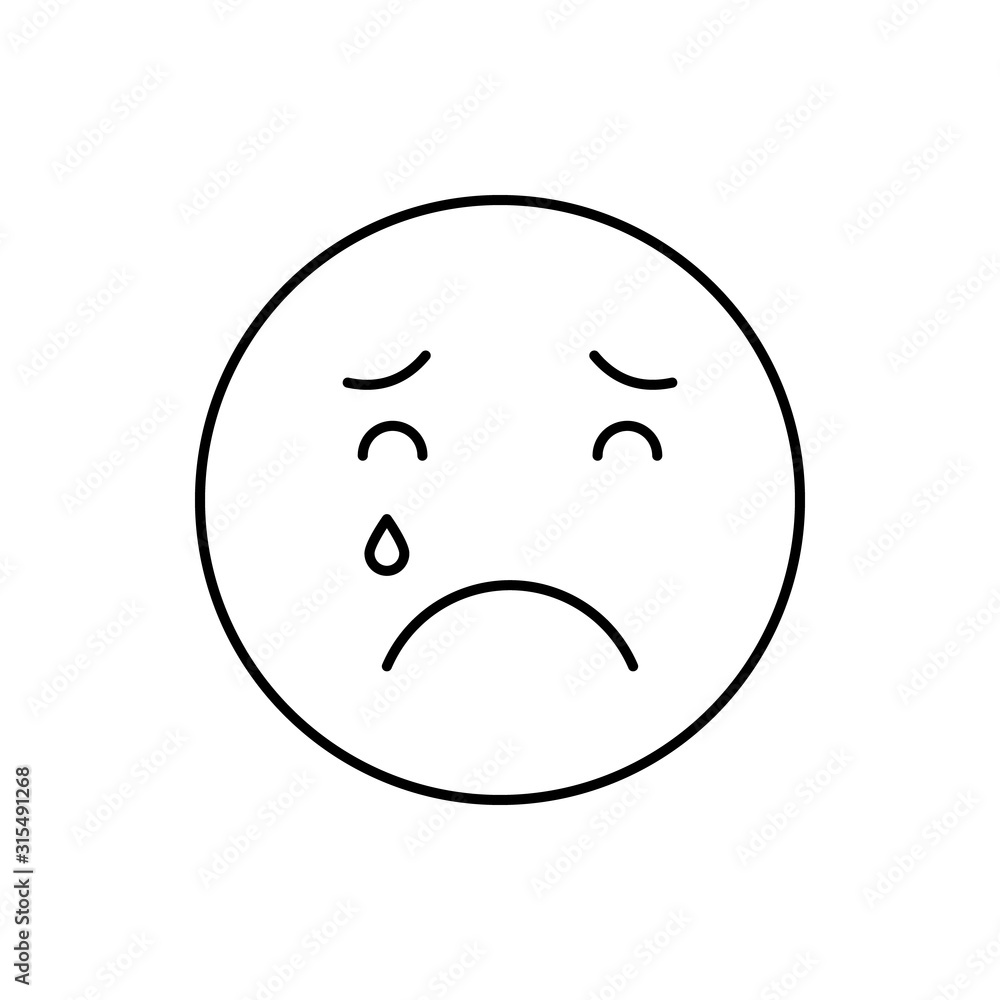 Poster teardrop falling, crying, emotions icon. simple line, outline vector expression of mood icons for ui