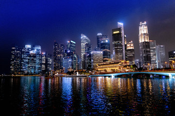Plakat Singapore Downtown