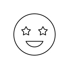 Stars, smiling, emotions icon. Simple line, outline vector expression of mood icons for ui and ux, website or mobile application