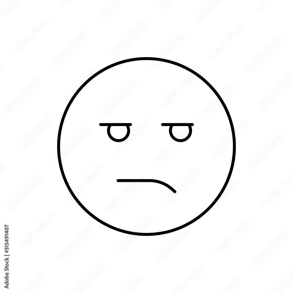 Poster dissatisfied, emotions icon. simple line, outline vector expression of mood icons for ui and ux, web