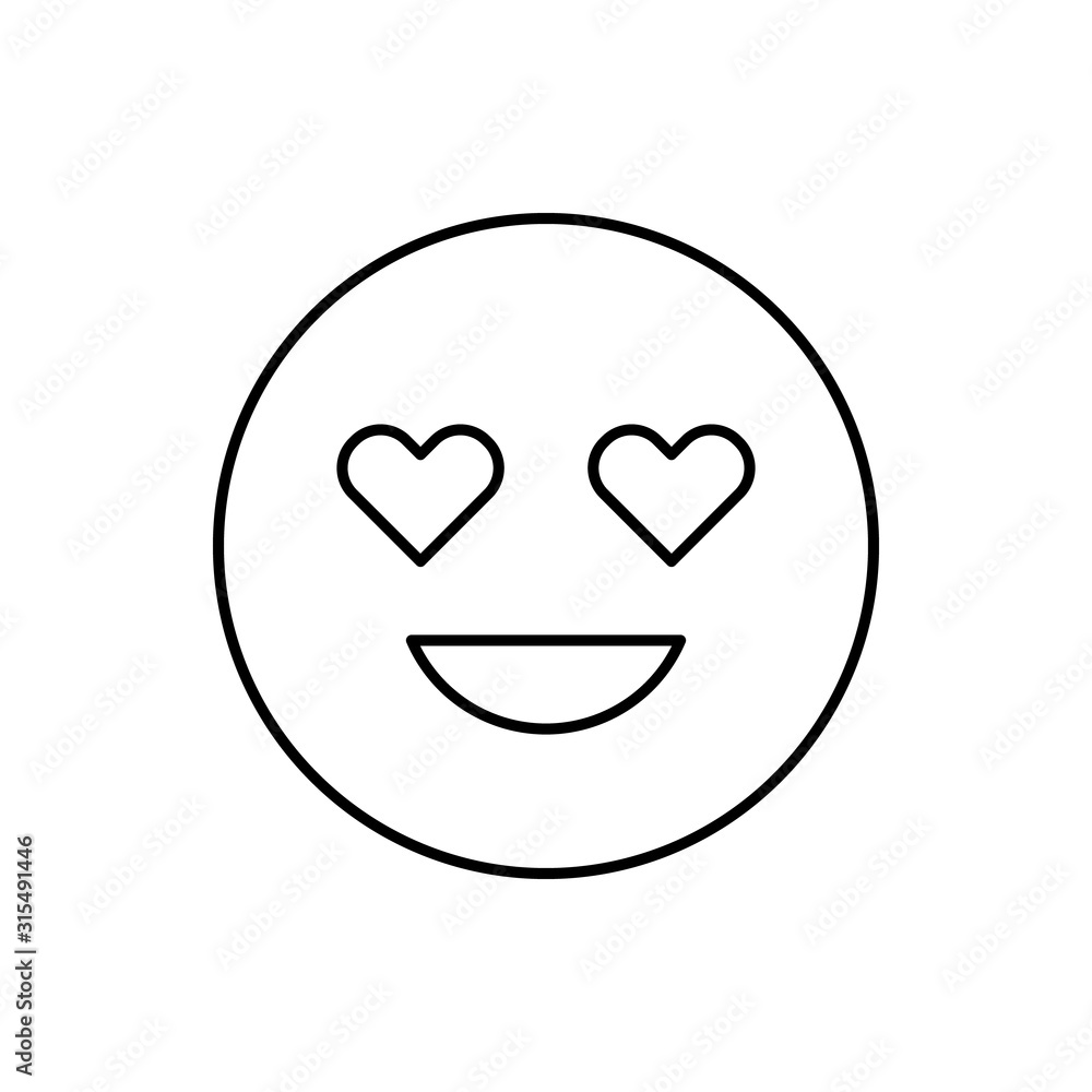 Poster lovely eyes, emotions icon. simple line, outline vector expression of mood icons for ui and ux, webs