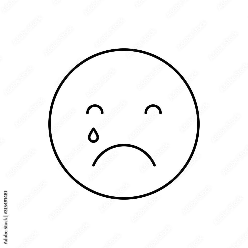 Poster crying, emotions icon. simple line, outline vector expression of mood icons for ui and ux, website o