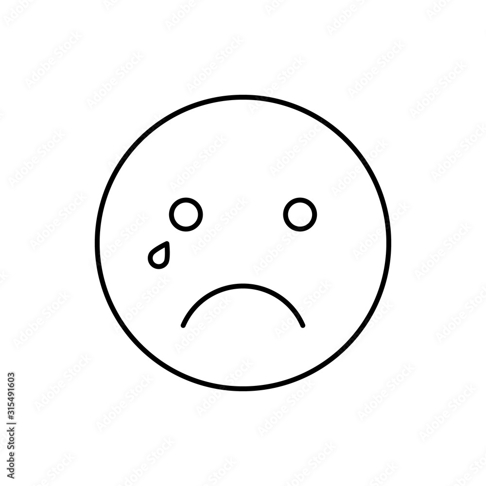 Poster crying, emotions icon. simple line, outline vector expression of mood icons for ui and ux, website o