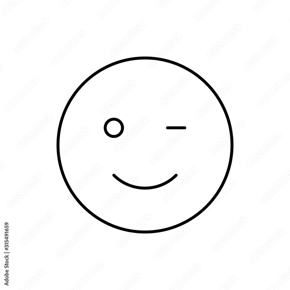 Poster wink, emotions icon. simple line, outline vector expression of mood icons for ui and ux, website or 