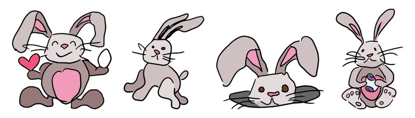 doodle animals bunny for easter holiday