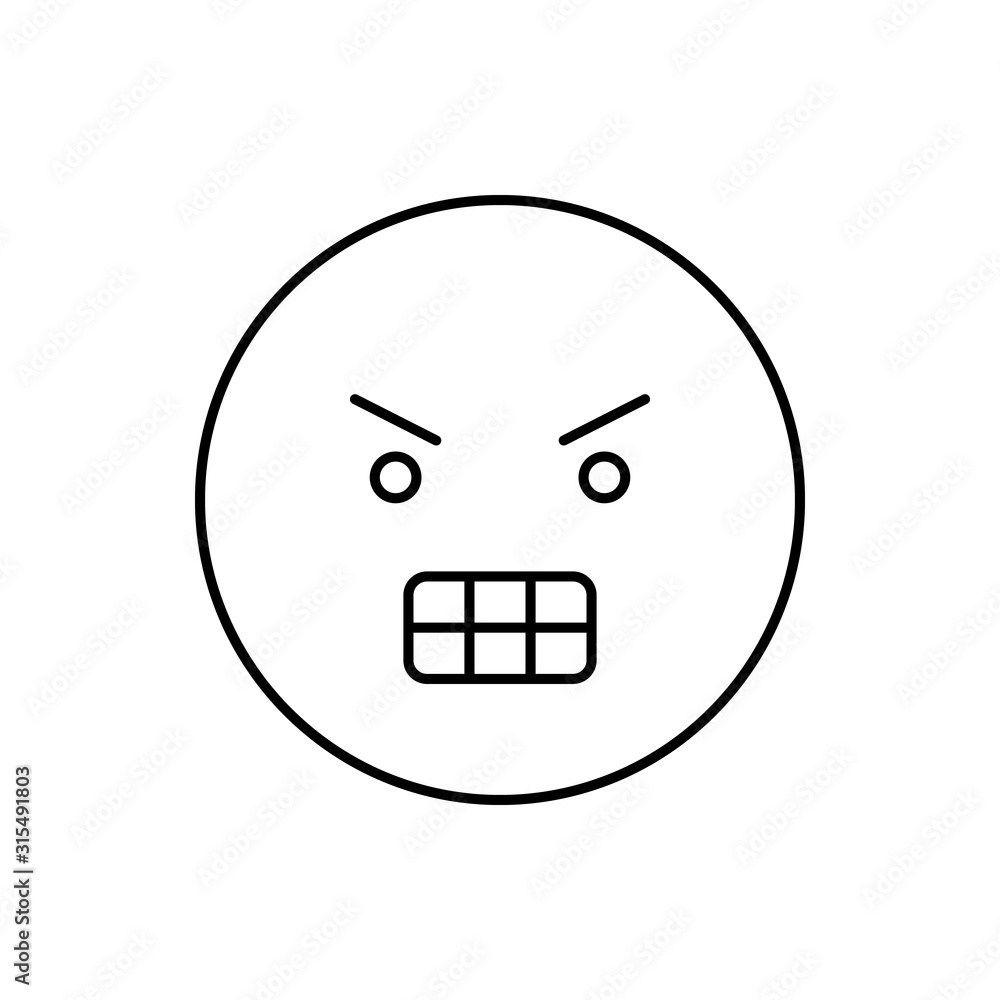 Poster furious, emotions icon. simple line, outline vector expression of mood icons for ui and ux, website 