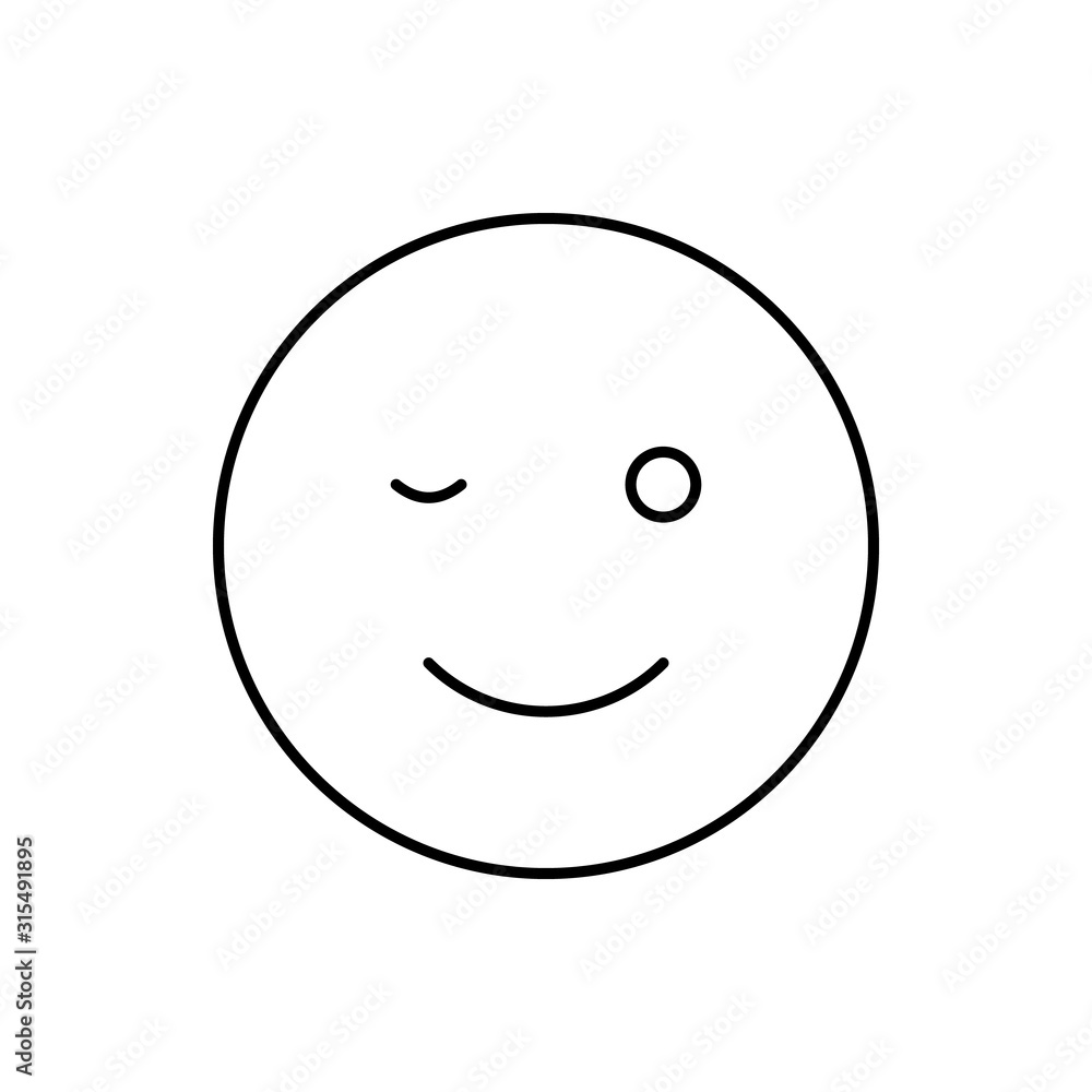 Poster wink, emotions icon. simple line, outline vector expression of mood icons for ui and ux, website or 