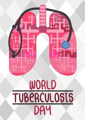 Bright flat poster for tuberculosis day